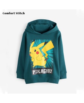 Teal Green Pikachu Pullover Hoodie - Cozy Pokémon Fashion