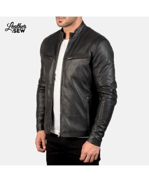 Black Sheepskin Leather Jacket