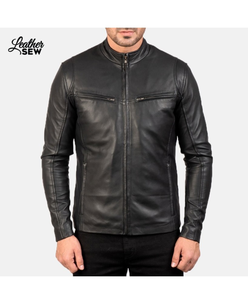 Black Sheepskin Leather Jacket