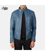 Blue Sheepskin Leather Jacket