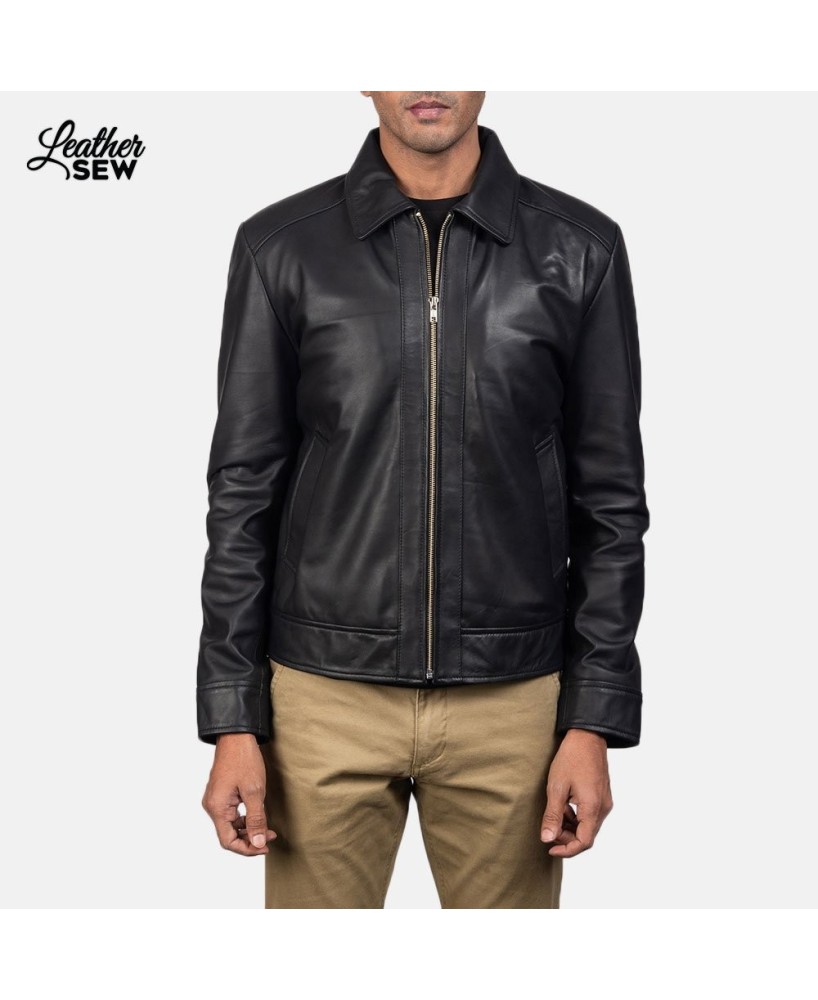 Black Sheepskin Leather Jacket