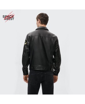 Military Faux Leather Jacket