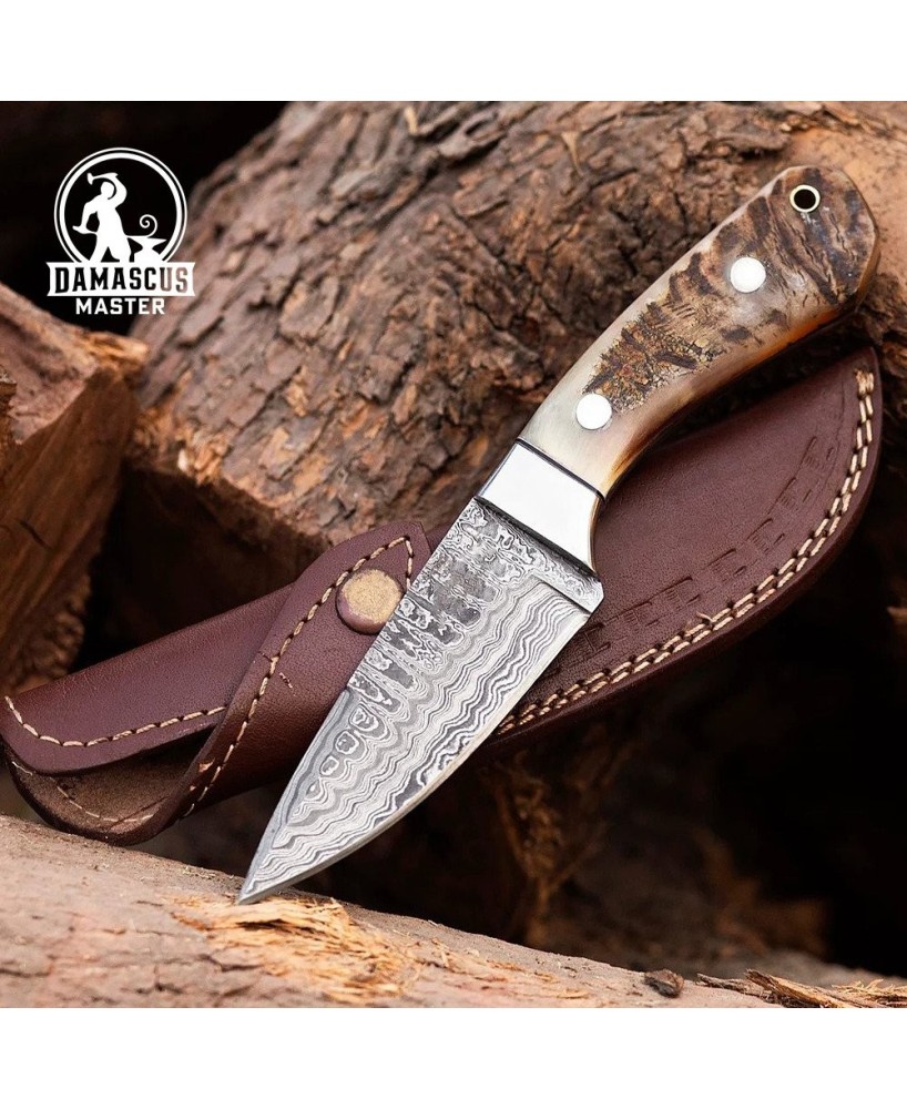 Custom Damascus Hunting Knife