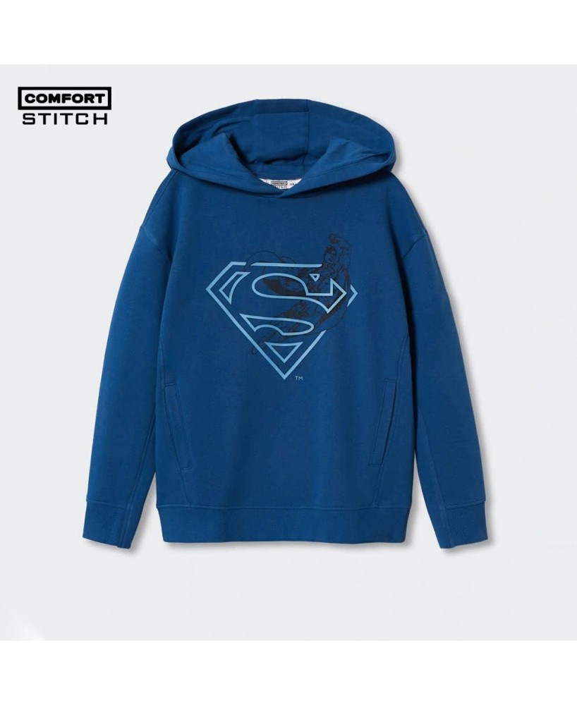 Baby Superman Light Blue Hoodie - Cozy & Stylish