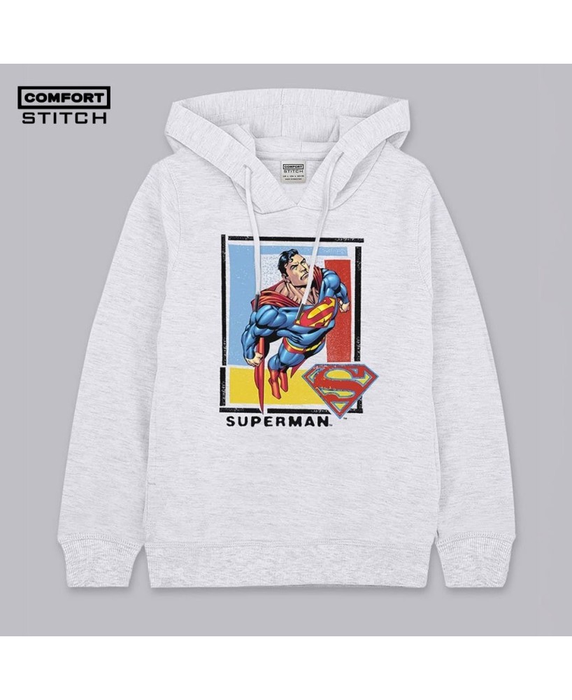 Baby Superman White Hoodie - Cozy Superman Print Hoodie