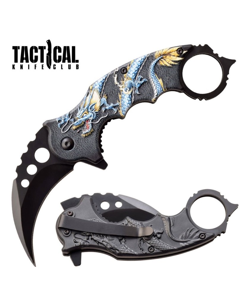 Blue Dragon Karambit Knife