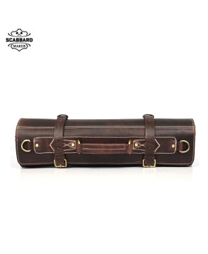 The Leather Chef Knife Roll 10 Slot - Premium Buffalo Leather