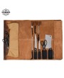 Vicenza Leather Knife Roll - Caramel Brown