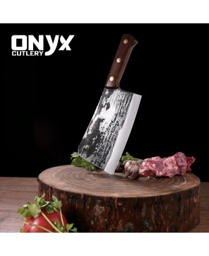 Handmade Carbon Steel Kitchen Cleaver Knife by Onyx Cutlery