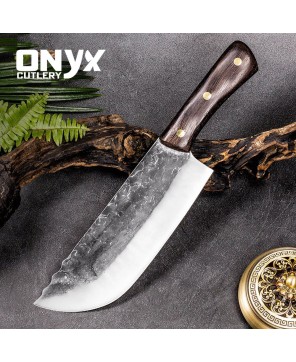 Custom Handmade Carbon Steel Meat Cleaver Vegetable Chopper Kitchen Knife by Onyx Cutlery