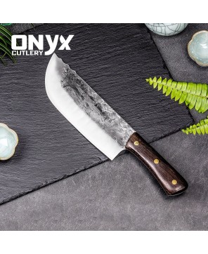 Custom Handmade Carbon Steel Meat Cleaver Vegetable Chopper Kitchen Knife by Onyx Cutlery