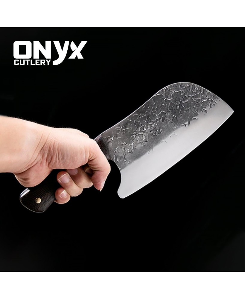 Custom Handmade Cleaver Chef Butcher Style Knife by Onyx Cutlery