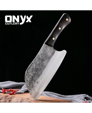 Custom Handmade Cleaver Chef Butcher Style Knife by Onyx Cutlery