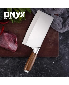 Custom Handmade Vegetable Cleaver Stainless Steel Kitchen Knife by Onyx Cutlery