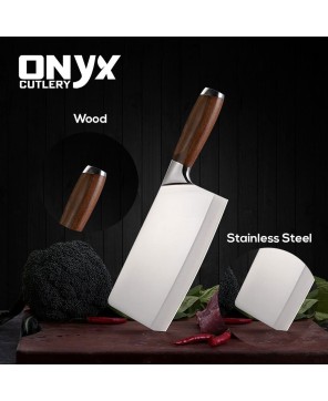 Custom Handmade Vegetable Cleaver Stainless Steel Kitchen Knife by Onyx Cutlery