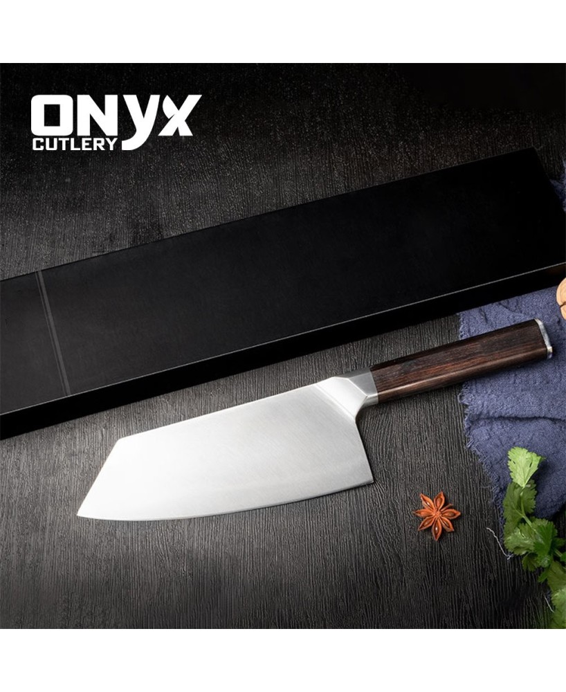 Custom Handmade Stainless Steel Sharp Knife With Ebony Handle by Onyx Cutlery