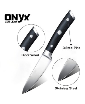 Custom Handmade Carbon Steel Kitchen Knife With Wood Handle Razor Sharp by Onyx Cutlery