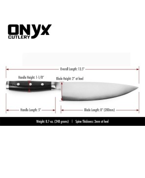 Custom Handmade Stainless Steel Kitchen Knife by Onyx Cutlery