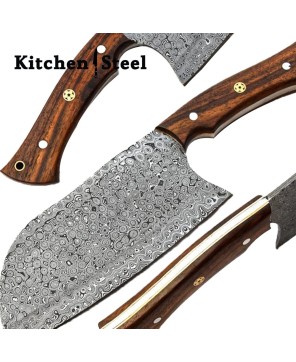 Kitchen Steel’s Damascus Cleaver Chopper – Handmade Cleaver Chef Knife