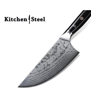 Custom Handmade Damascus Steel Butcher Knife