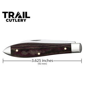 Spear Blade Rustic Red Richlite Smooth Teardrop Pocket Knife by Trail Cutlery