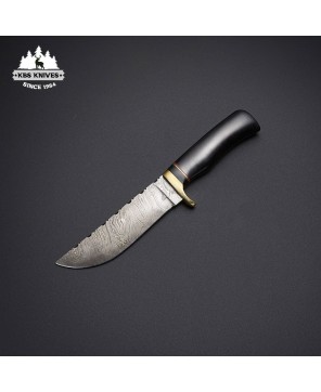 Best Premier Handmade Hunting Knife by KBS Knives - 6" Damascus Blade