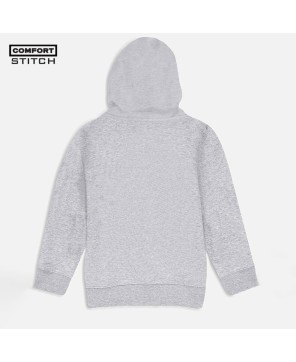 Grey 100% Cotton Printed Hoodie