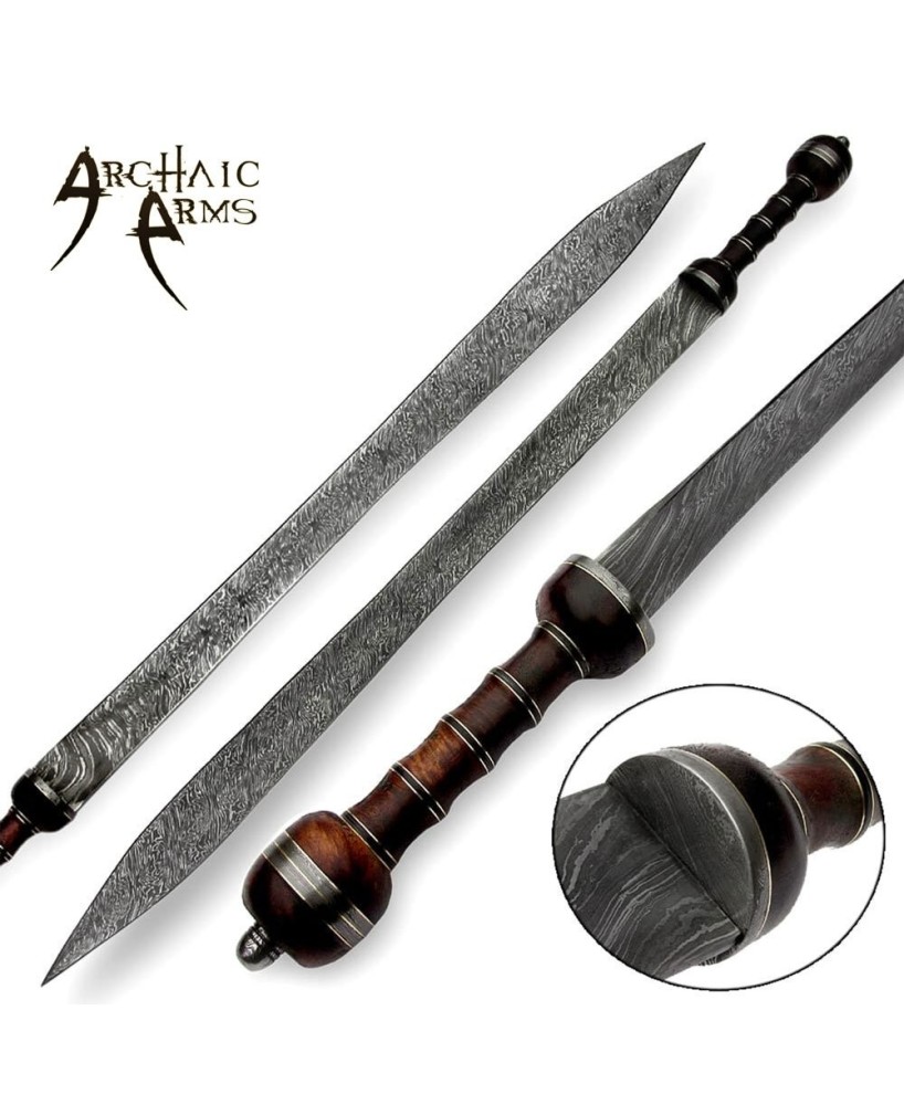 Historical Damascus Gladiator Sword - Archaic Arms Quality