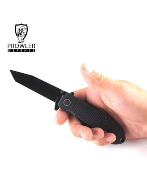 Prowler Defense Tactical Black Tanto Pocket Knife