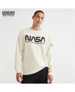 NASA French Terry Sweatshirt in Natural White