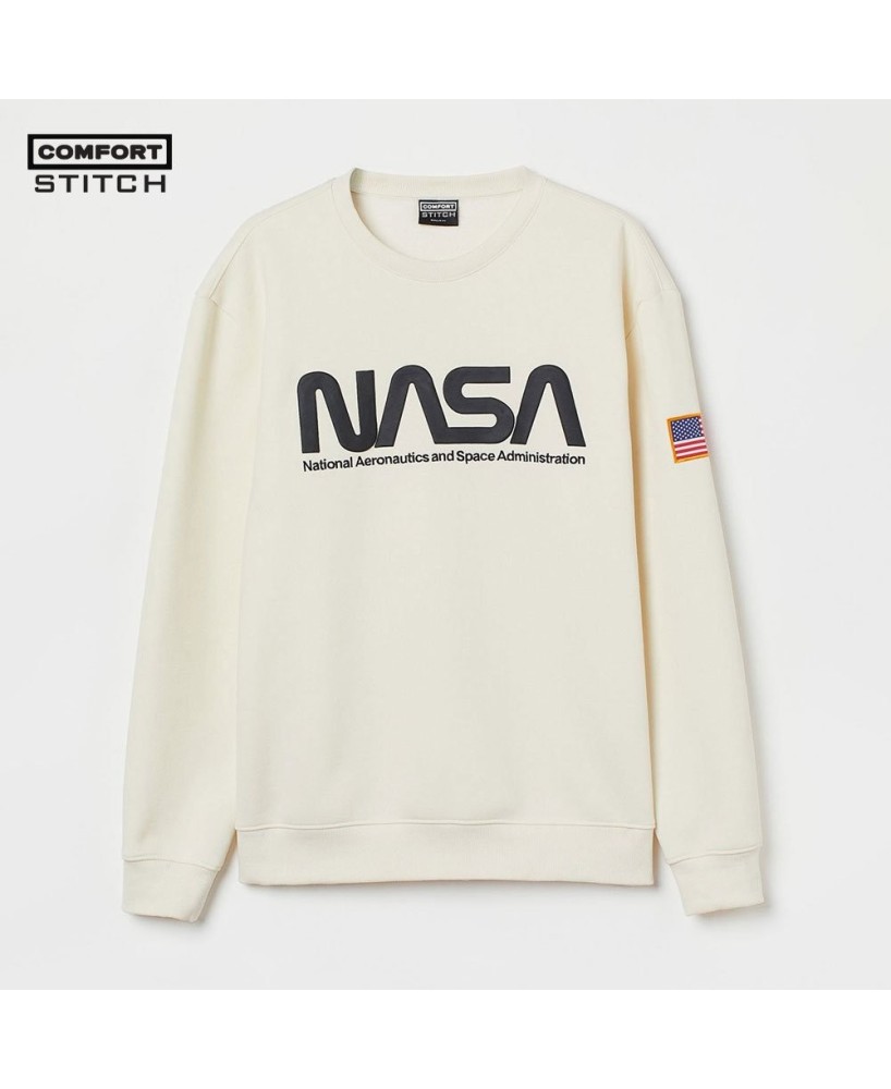 NASA French Terry Sweatshirt in Natural White