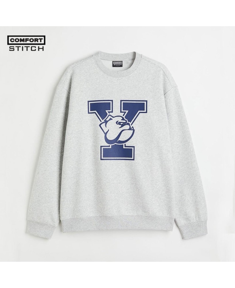 Yale French Terry Sweatshirt in Light Gray