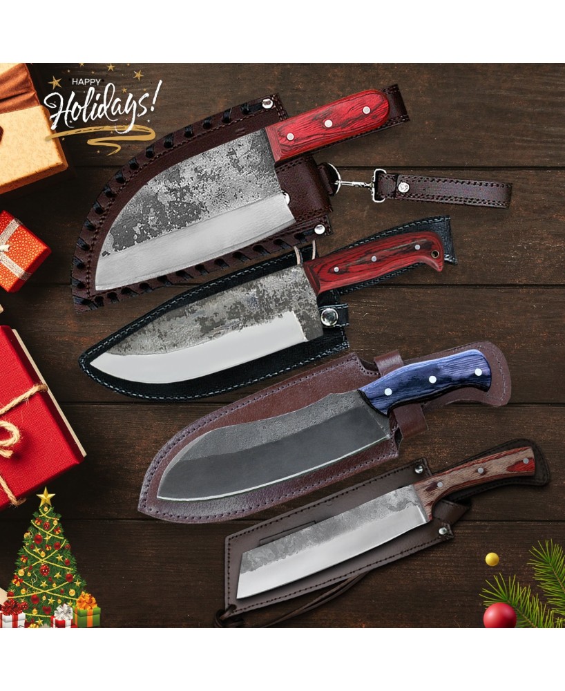 Outdoor & Indoor Series 4 pcs Knife Gift Set Assortment for Christmas Holidays Almazan®