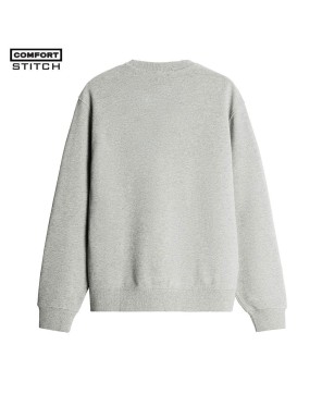 Light Grey Marl Knit Print Sweatshirt