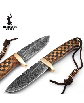 Damascus Maker Hunting Skinner Knife