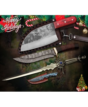 Holiday Outdoor Knives Set: Crafted for Festive Feasts