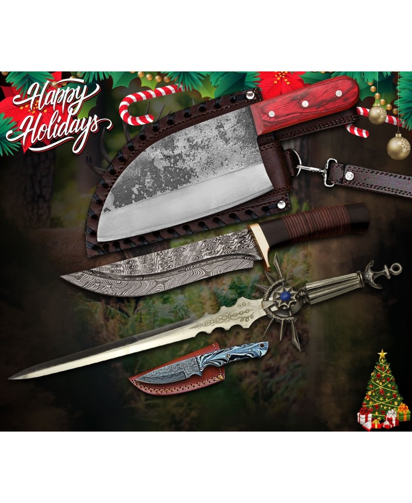 Holiday Outdoor Knives Set: Crafted for Festive Feasts