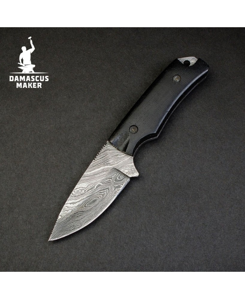 Damascus Skinning Knife, Micarta Handle