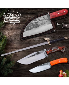 Holiday Outdoor Knives Set: Festive Essential