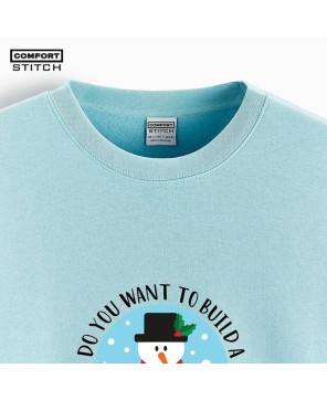 Coloured Printed Sweatshirt in Light Blue