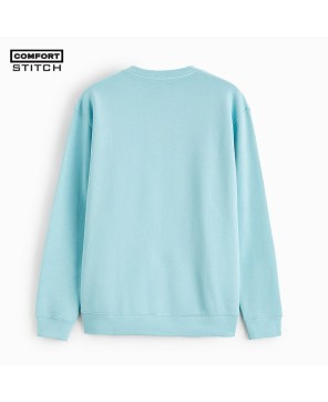 Coloured Printed Sweatshirt in Light Blue