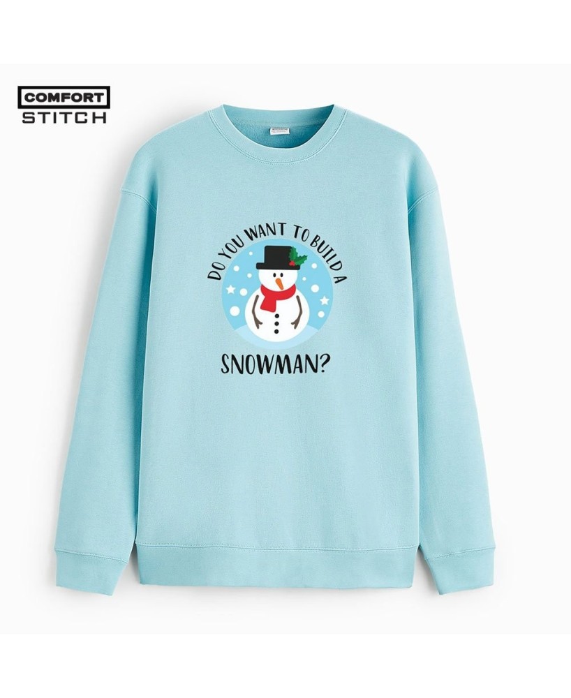 Coloured Printed Sweatshirt in Light Blue