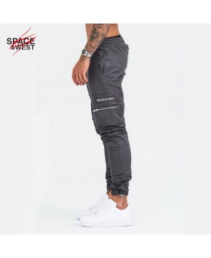 Gray Cargo Pants with Space and West Pocket.