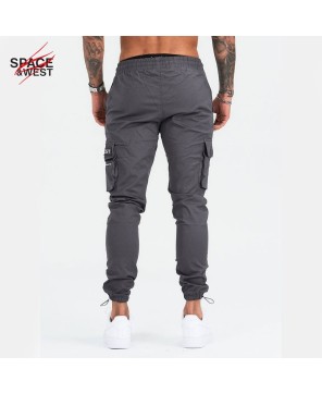 Gray Cargo Pants with Space and West Pocket.