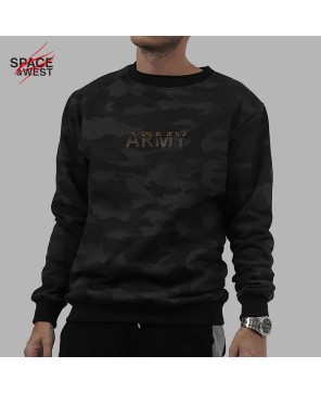 Camouflage Army Print Sweatshirt with Round Neck