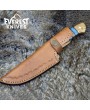 CHEF knife, DAMASCUS knife, PERSONALIZED gift, Engraved knife, kitchen knife, gift for her, Exotic leopard wood faux turquoise h