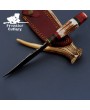 CUSTOM HANDMADE HAND FORGED DAMASCUS STEEL HUNTING KNIFE Fix Blade Knife + Sheath.