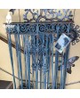 Antique Wrought Iron and Wood Window Grate, Antique Victorian Architectural Wrought Iron Grille, Tunisian, French
