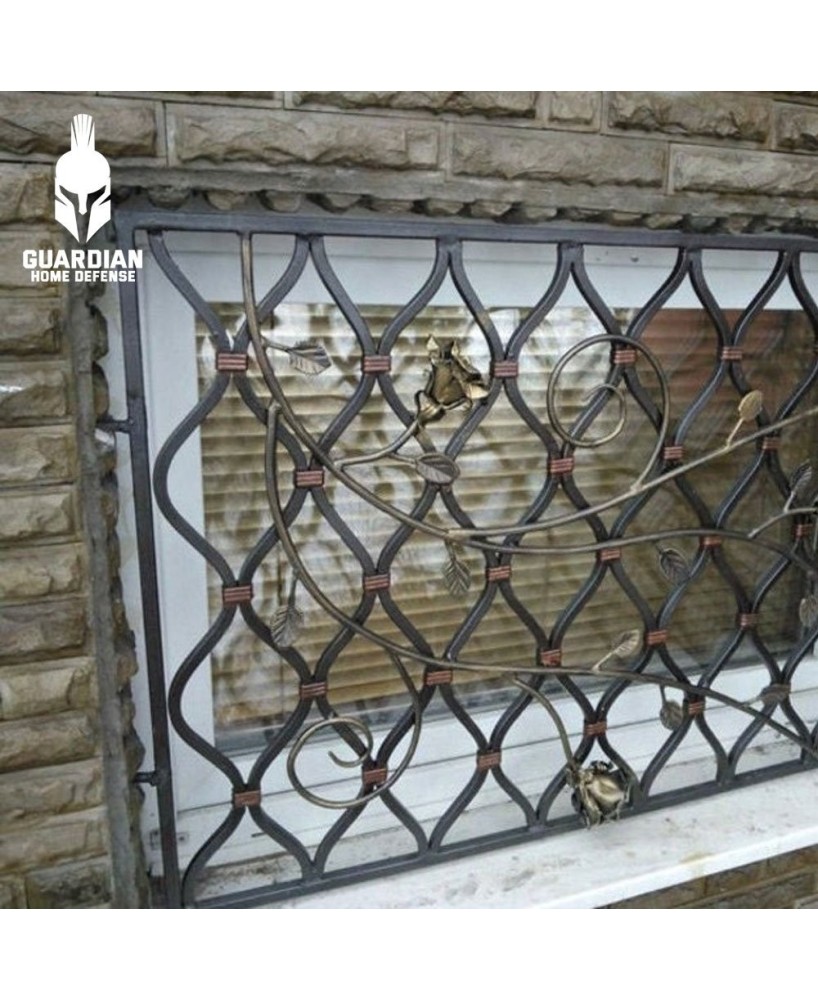 Window grate, window grille, rose, metal panel, grate, panel, balcony, terrace, fireplace, Christmas, anniversary, birthday, Mot