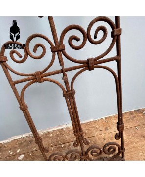 Beautiful antique rustic wrought iron grill, garden tellis, ironwork panel, rusty fence